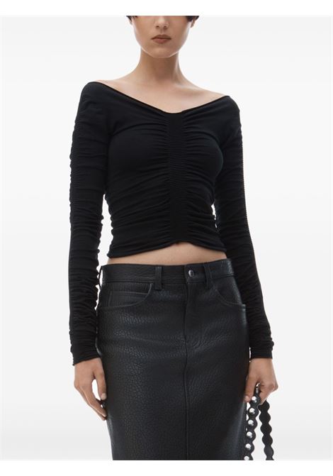 Top con ruches e spalle scoperte in nero Alexander wang - donna ALEXANDER WANG | 1KC1251094001